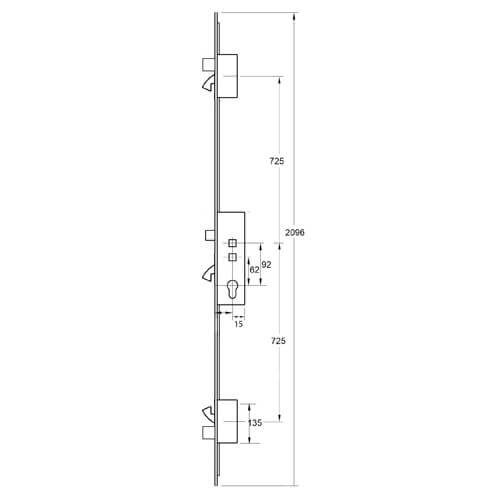 Safeware Latch 3 Hooks 2 Deadbolts Double Spindle