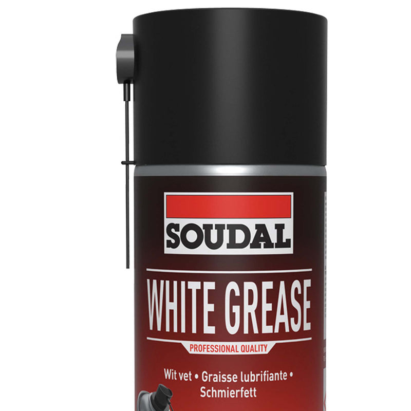 Soudal Tectane White Grease Lititum PTFE-based Grease Specialist-Water and Hear Resistant White Grease Spray, No Drip, Reduces Friction and Wear on Metal and Metal Applications 400 ml