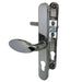 Smokey Chrome Sprung Lever Pad Offset Door Handles 92 & 62mm PZ - 210mm screws uPVC Set