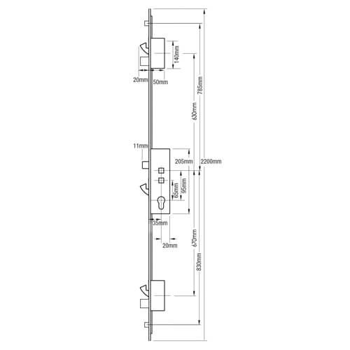 Millenco Mantis 2 Latch 3 Hooks 2 Deadbolts 2 Rollers Double Spindle