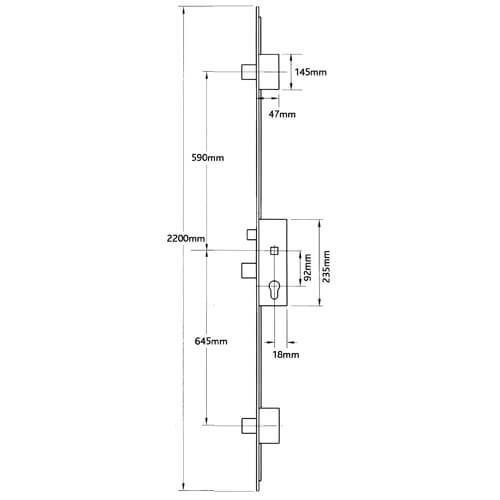 Securistyle Latch 3 Deadbolts Split Spindle