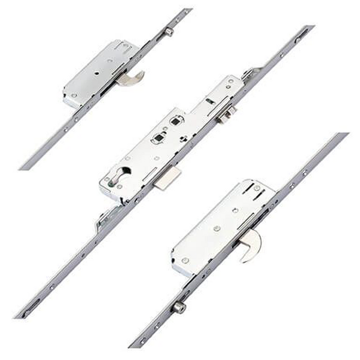 Avocet Wms Upvc Door Lock Silver New Style 2 Hook 2 Roller 35mm Multi Point + Keep