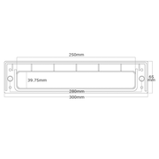 UAP Framemaster 12 Inch Fire Resistant Chrome Mirror Polished Stainless Steel Letterplate / letterbox Fits 40-80mm Doors