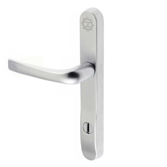 High Security UPVC Door Handle 92mm PZ 211mm PAS24 Secure By Design 2* Kitemark Satin Silver