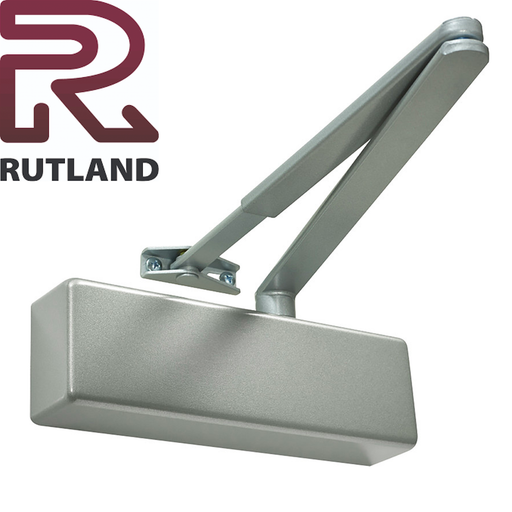 Rutland TS3204 Overhead Door Closer Fixed Power Size 3 EN3 120 Minute Fire Rated Polished Brass and Silver