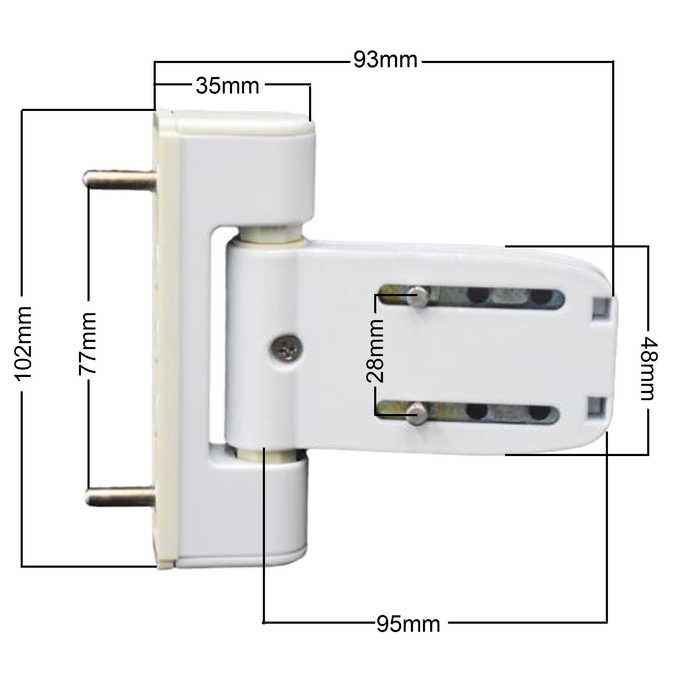 White UPVC Door Flag Hinge Double Glazing Paddock Neon 3d Hinge by Yale