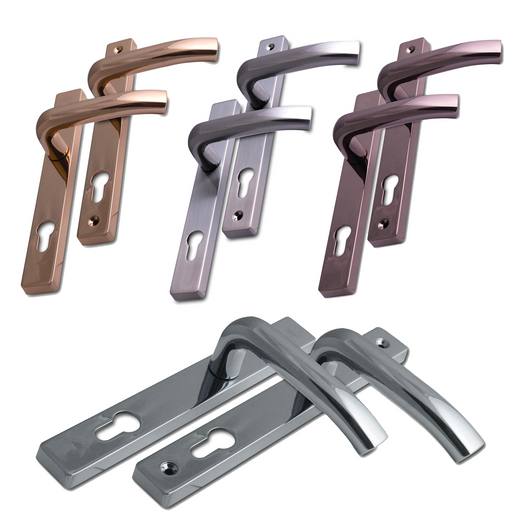 UPVC Door Handle Sprung Modern Architectural 92mm 92PZ 211mm Screw Centres Double Glazing PVC Pair