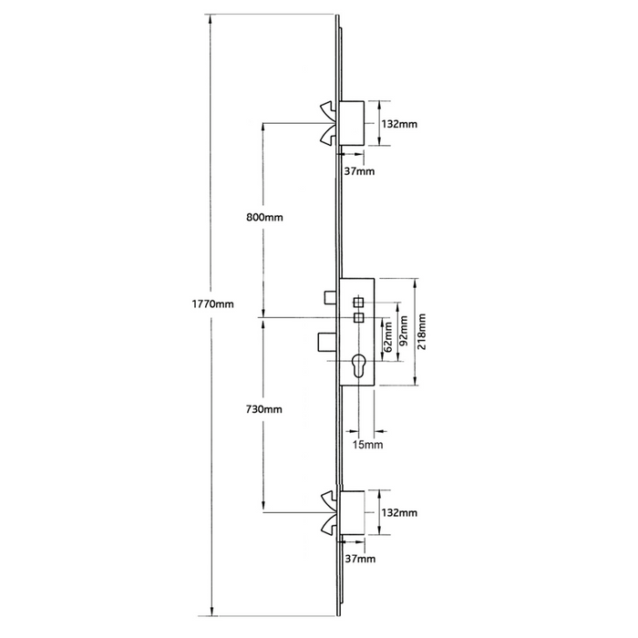 Avocet Timber/Composite Affinity Bastion Latch Deadbolt 4 Hooks Double Spindle Multipoint Door Lock