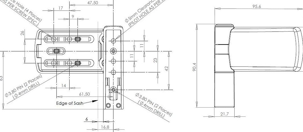 Hinge plan & flag projection